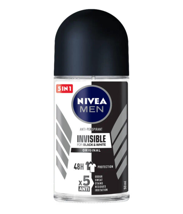 NIVEA BLACK AND WHITE INVISIBLE ANTI PERSPIRANT ROLL ON